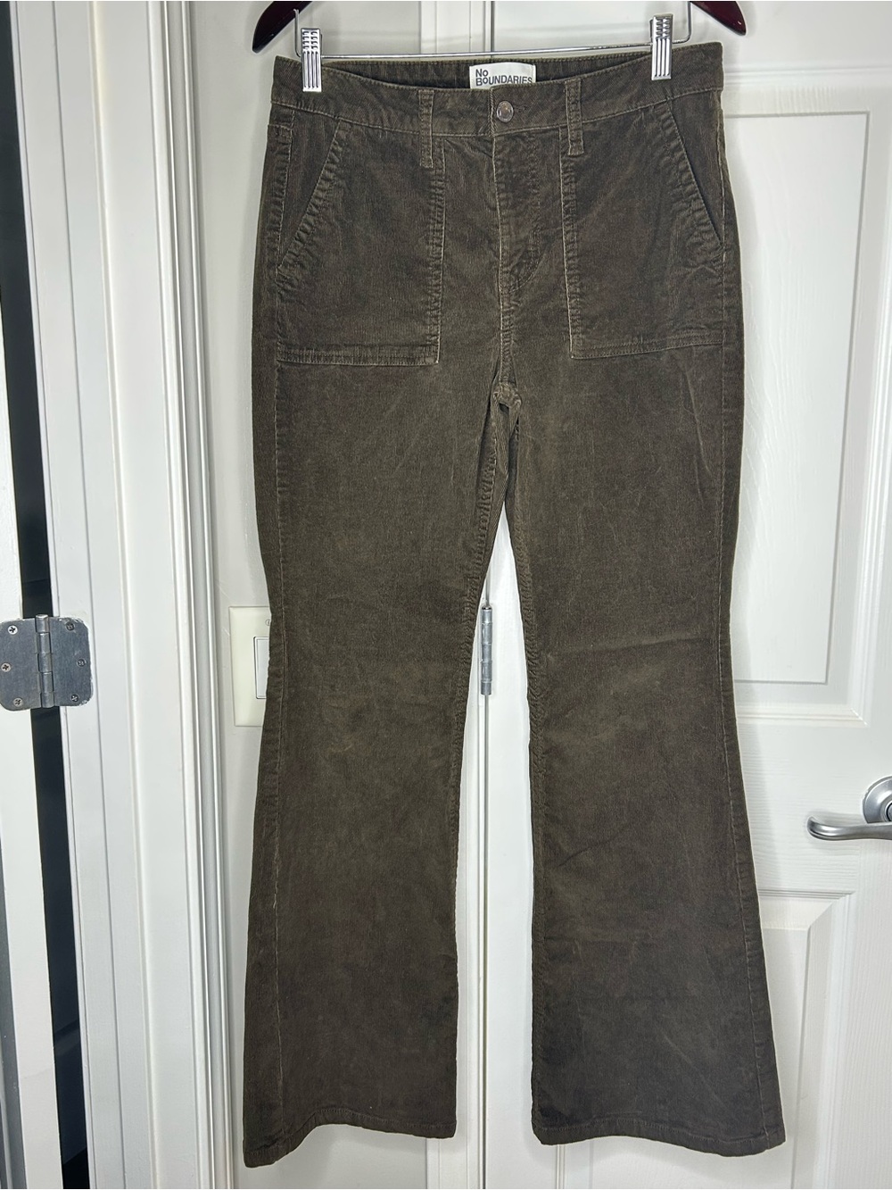 No Boundaries Brown Corduroy Flare Pants Size 8 Y2K‎